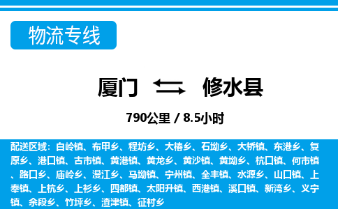 廈門到修水縣物流公司-汽車零部件運輸專線-「全境閃送」